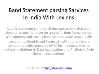 Band Statement parsing Sarvices In India With Lexlens