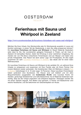 Luxus-Ferienhaus in Zeeland mit Sauna & Whirlpool