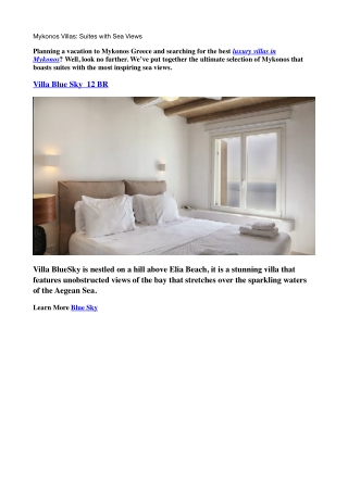 Mykonos Villas - Suites with Sea Views