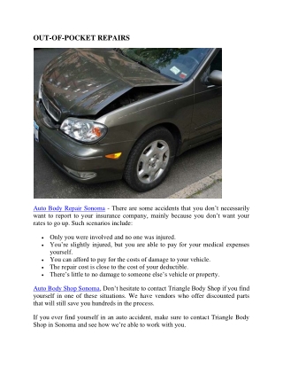 Auto Body Repair Sonoma