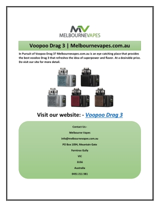 Voopoo Drag 3 | Melbournevapes.com.au