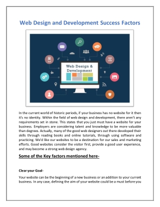 Web Design and Development Success Factors
