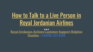 How to Talk to a Live Person in Royal Jordanian Airlines?