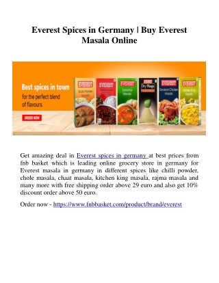 Everest Spices in Germany | Buy Everest Masala Online