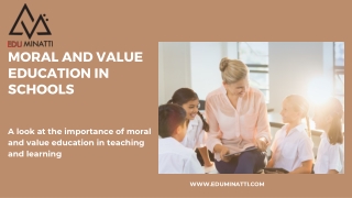 MORAL AND VALUE EDUCATION IN SCHOOLS