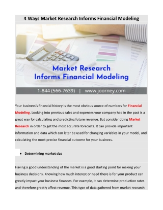 4 Ways Market Research Informs Financial Modeling