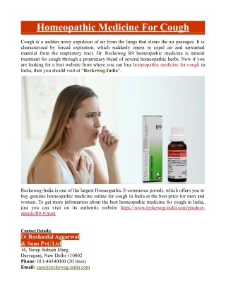Homeopathic Medicine For Cough