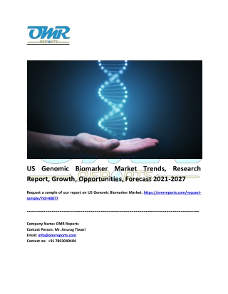 US Genomic Biomarker Market Size, Share, Impressive Industry Growth, Report 2027