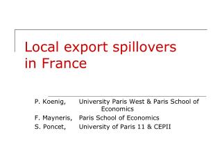 Local export spillovers in France
