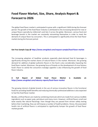Global Food Flavor Market