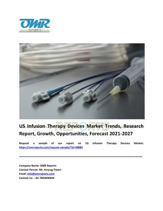 US Infusion Therapy Devices Market Share, Trends and Overview 2021-2027