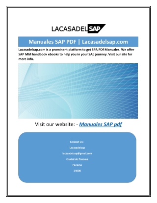 Manuales SAP PDF | Lacasadelsap.com