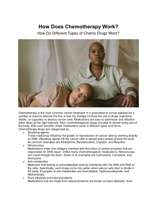 How Does Chemotherapy Work