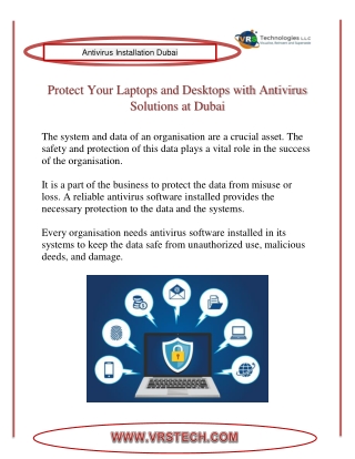 Protect Your Laptops and PC's with Antivirus Installation at Dubai
