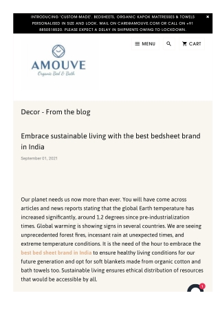 Best Bedsheet Brand in India by Amouve