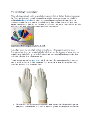 Why our nitrile gloves are unique?