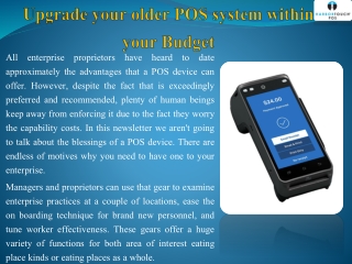 Upgrade your older POS system within your Budget