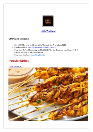 Little Thailand Thai restaurant Croydon Park, NSW – 15% Off