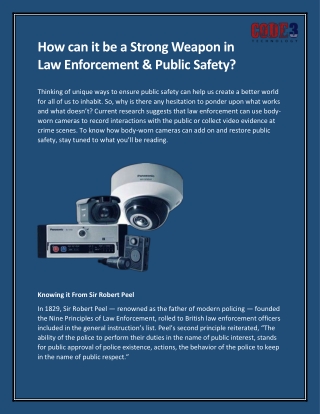 Choose The Best Body-Worn Cameras for Public Safety?