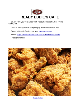 5% off-Ready Eddie's CafÃ© -Filipino, WA