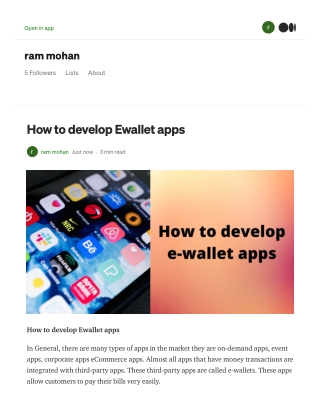 How to develop Ewallet apps