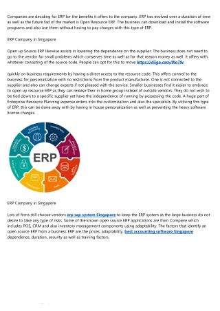 Open Source ERP - Reducing The Dependency On The Vendor
