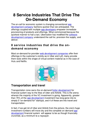 8 Service Industries That Drive The On-Demand Economy