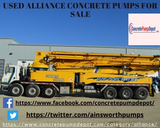 Used Alliance Concrete Pumps on Sale