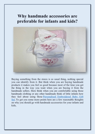Why handmade accessories are preferable for infants and kids