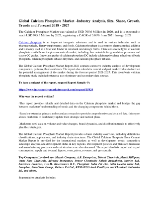 Global Calcium Phosphate  Market