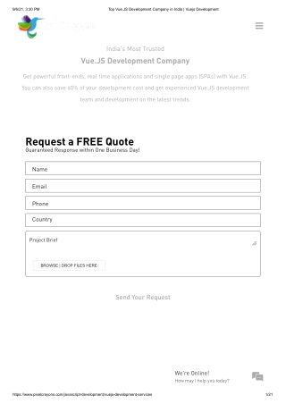 Top Vue.JS Development Company in India | Vuejs Development Services