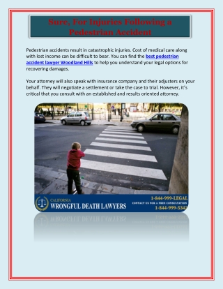 Sue For Injuries Following a Pedestrian Accident