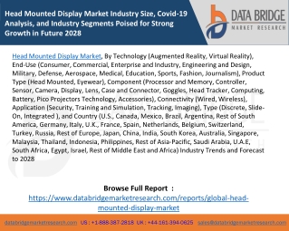 Head Mounted Display Market Industry Size, Covid-19 Analysis, and Industry Segments Poised for Strong Growth in Future 2