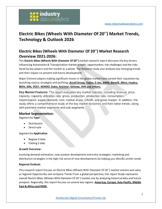 Electric Bikes (Wheels With Diameter Of 20’’) Market