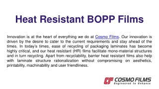 Heat Resistant BOPP Films