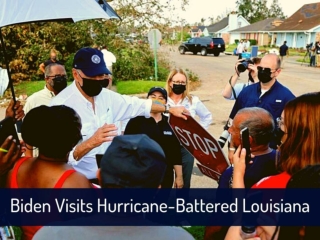 Biden visits hurricane-battered Louisiana