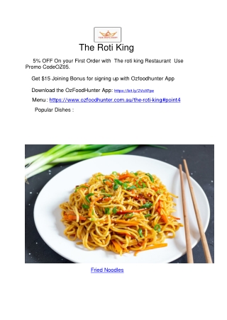 5% Off - The Roti King Takeaway Restaurant Perth, WA