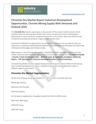 Global Chromite Ore Market Technology, Growth and Outlook 2026