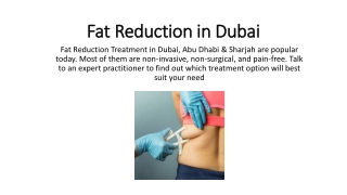 Fat Reduction in Dubai
