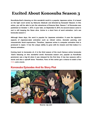 Excited About Konosuba Season 3