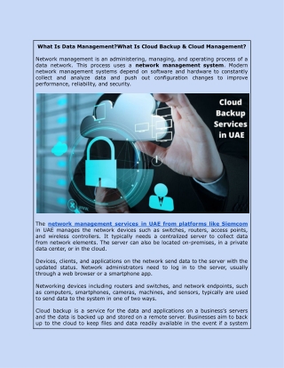 What Is Data Management ? What Is Cloud Backup & Cloud Management?