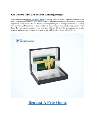 Get Custom Gift Card Boxes in Amazing Designs