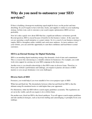 Why do you need to outsource your SEO services-External