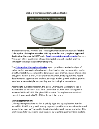 Global Chloroquine Diphosphate Market