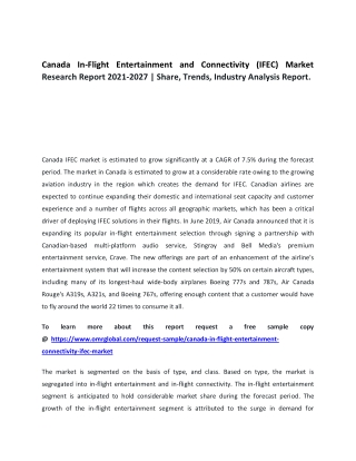 Canada In-Flight Entertainment and Connectivity (IFEC) Market