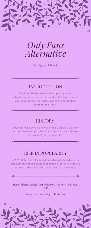 Only Fans Alternative Infographic
