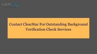 Contact ClearStar For Outstanding Background Verification Check Services