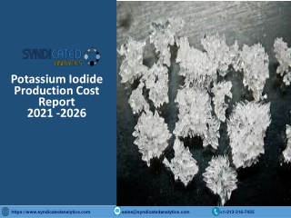 Potassium Iodide Production Cost PDF 2021-2026 | Syndicated Analytics