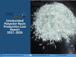 Unsaturated Polyester Resin Production Cost PDF 2021-2026 | Syndicated Analytics