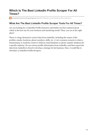 Which Is The Best LinkedIn Profile Scraper For All Times
